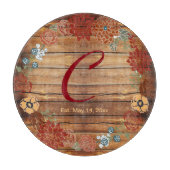 Monogram Floral Wreath on Barn Wood Schneidebrett (Vorderseite)