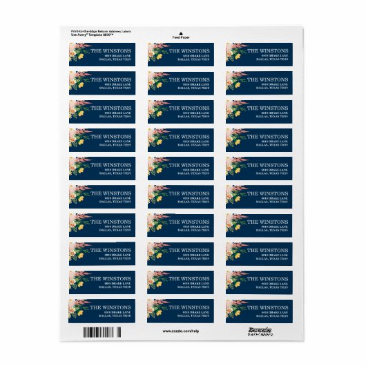 Monogram Floral Wreath | Rücksendeadresse (Vorne)