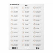 Monogram Floral Wreath Wedding Address Label (Vorne)
