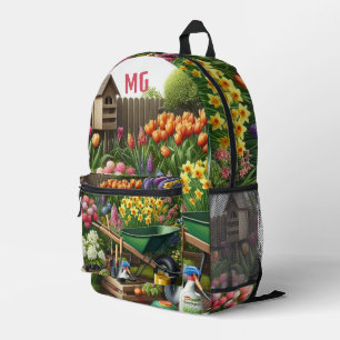 Monogram Flower Garden / Master Gardener Bedruckter Rucksack
