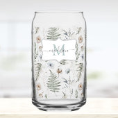 Monogram Flowers and Fern Leaves Floral Botanical Dosenglas