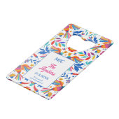 Monogram Folk Art Floral Fiesta Gastgeschenk Hochz Geldbeutel Flaschenöffner (Vorderseite Schrägansicht)