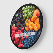 Monogram Food Theme Küchenmauer Große Wanduhr (Winkel)