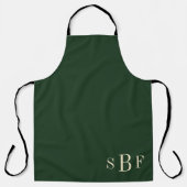 Monogram Forest Green Boho Moody Kitchen Gift Schürze (Vorderseite)