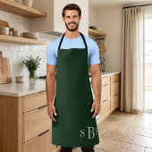 Monogram Forest Green Boho Moody Kitchen Gift Schürze