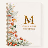 Monogram Forest Mushroom Floral Family Rezept Buch (Vorderseite)