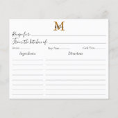 Monogram Forest Mushroom Floral Recicard (Vorderseite)