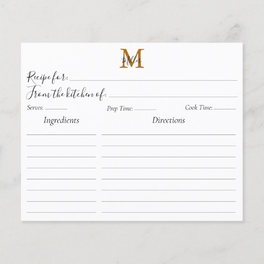 Monogram Forest Mushroom Floral Recicard (Vorderseite)