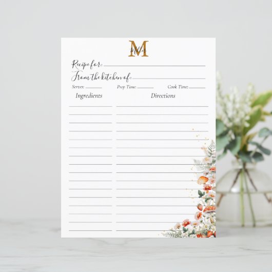 Monogram Forest Mushroom Floral Recif Beilage (Stehend Vorderseite)