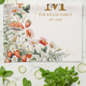 Monogram Forest Mushrooms Blume Floral botanisch Geschirrtuch (Gefaltet)