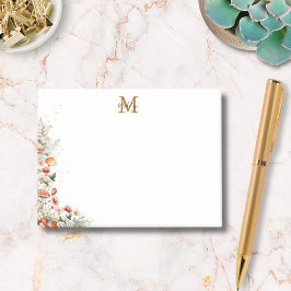 Monogram Forest Mushrooms Blume Floral botanisch Post-it Klebezettel