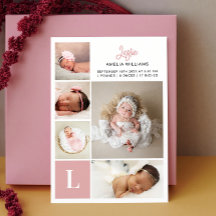 Monogram Foto Collage Baby Girl Birth