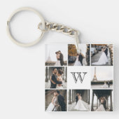 Monogram Foto Collage Geschenk Schlüsselanhänger (Vorderseite)