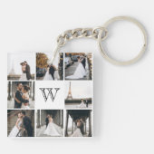 Monogram Foto Collage Geschenk Schlüsselanhänger (Rückseite)