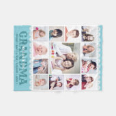 Monogram Foto Collage Happy Birthday Oma Fleecedecke (Vorderseite (Horizontal))