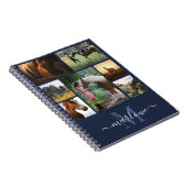 Monogram Foto Collage Navy Blue Individuelle Name  Notizblock (Rechte Seite)