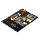 Monogram Foto Collage Schwarz-weiß Name Notebook Notizblock (Linke Seite)