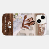 Monogram Foto Couple Wood Personalisiert Name Case-Mate iPhone Hülle (Rückseite (Horizontal))