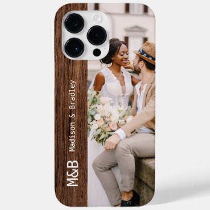 Monogram Foto Couple Wood Personalisiert Name Case-Mate iPhone 14 Pro Max Hülle