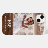 Monogram Foto Couple Wood Personalisiert Name Case-Mate iPhone Hülle (Rückseite (Horizontal))