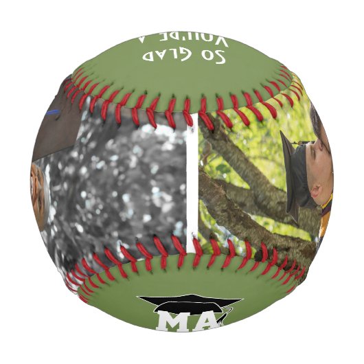 Monogram Foto GLAD DU BIST EIN GRAD-Abschluss Baseball (Rückseite)