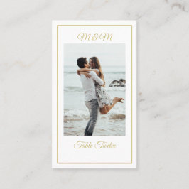 Monogram Foto Gold Elegante Tischnummer Platzkarte