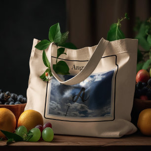 Monogram Foto Hellblauer Himmel mit Sundog Jumbo Stoffbeutel