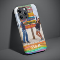 Monogram Foto Name Colorful Wave Trendy Modern