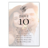 Monogram-Foto-Overlay-Hochzeitsplatz Tischnummer (Vorderseite)