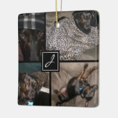 Monogram Foto Pet Black Keramikornament (Links)