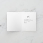 Monogram Foto Script Hochzeit Dankeskarte (Innenseite)