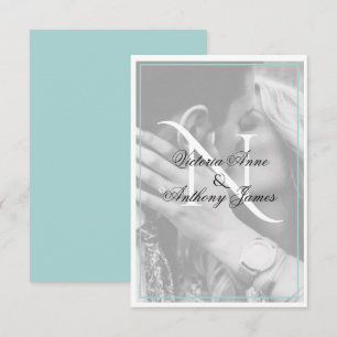 Monogram Foto Script Hochzeit Dankeskarte