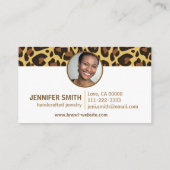 Monogram Foto Template Leopard Print Rockabily Visitenkarte (Rückseite)