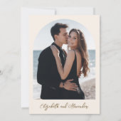 Monogram Foto Wedding Menu Card Einladung (Rückseite)