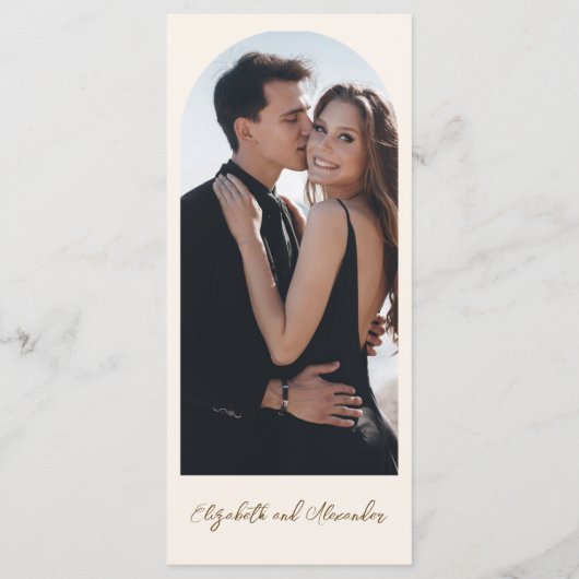 Monogram Foto Wedding Menu Card Menükarte (Rückseite)