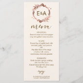 Monogram Foto Wedding Menu Card Menükarte (Vorderseite)