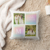 Monogram Foto Weihnachtsfeiertag Cheer Iridescent Kissen (Decke)