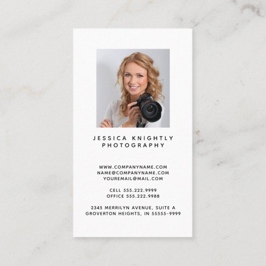 Monogram Fotograf für moderne Skriptinitials Visitenkarte (Rückseite)