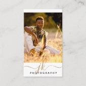 Monogram Fotograf für moderne Skriptinitials Visitenkarte (Vorderseite)