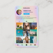 Monogram Fotograf Holographic Instagram Visitenkarte (Vorderseite)