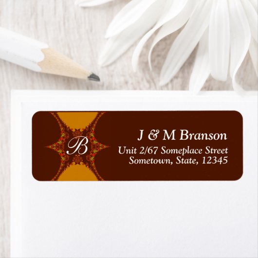 Monogram Fraktal Art Lace Address Label (Insitu)
