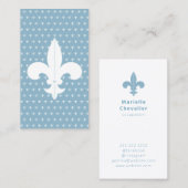 Monogram French Blue Lilie Muster Minimal Visitenkarte (Vorne/Hinten)