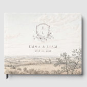 Monogram French Country Wedding Personalized Gästebuch (Vorderseite)