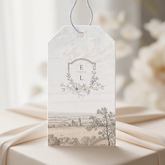 Monogram French Country Wedding Personalized Geschenkanhänger