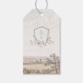 Monogram French Country Wedding Personalized Geschenkanhänger (Vorderseite)