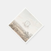 Monogram French Country Wedding Personalized Serviette (Ecke)