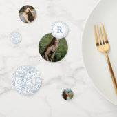 Monogram French Floral Bat Mitzvah Foto Confetti Konfetti (Gruppe)