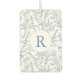 Monogram French Toile Blue Floral Air Freshener Autolufterfrischer (Vorderseite)