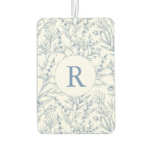 Monogram French Toile Blue Floral Air Freshener Autolufterfrischer (Rückseite)