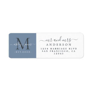 Monogram, frisch verheiratet, Mr. Return Address L